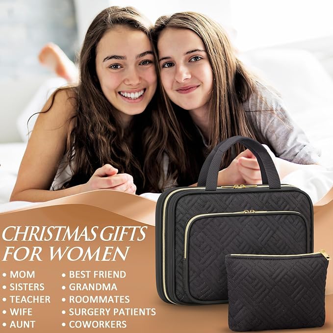 Personalized Gifts for Women, Initial Toiletry Bag Hanging Travel Organizer & - Image 8