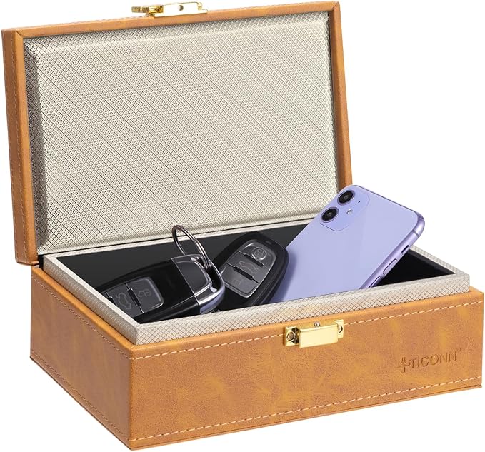 TICONN Faraday Box, Car Key Fob Protector, PU Leather Signal Blocker by TICONN
