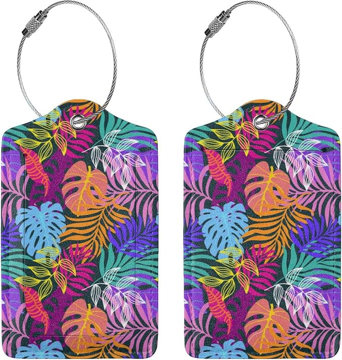 2PC Tropical Leaves Luggage Tags - Image 3