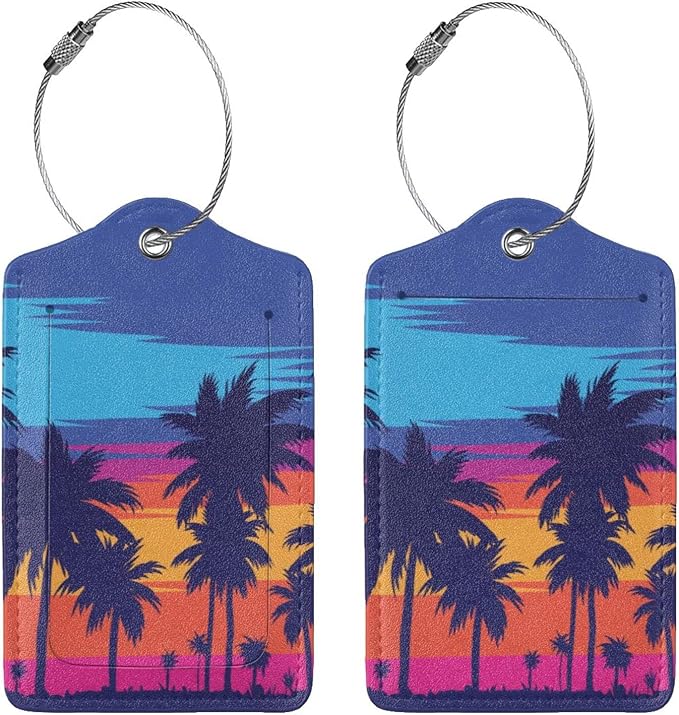 Coconut Trees at Sunset Luggage Tag - Image 3