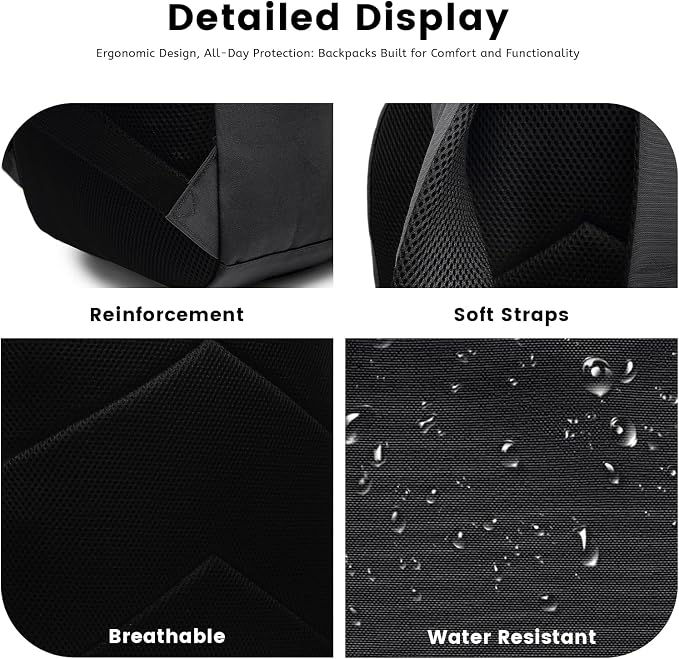 Lanola Basic Multi-Pocket Multipurpose Backpack Classical Water Resistant - Image 6