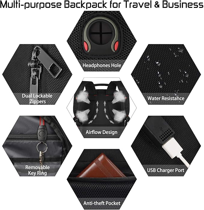 18.4 Inch Laptops Backpack, 55-60L Extra Large Travel Laptop Backpack - Image 3