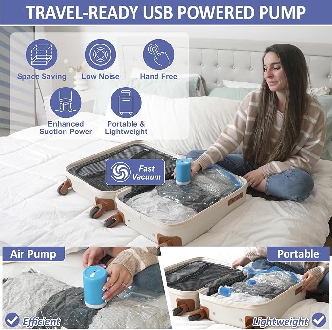Cozy Essential 15 Pack Travel Vacuum Storage Bags - Image 3