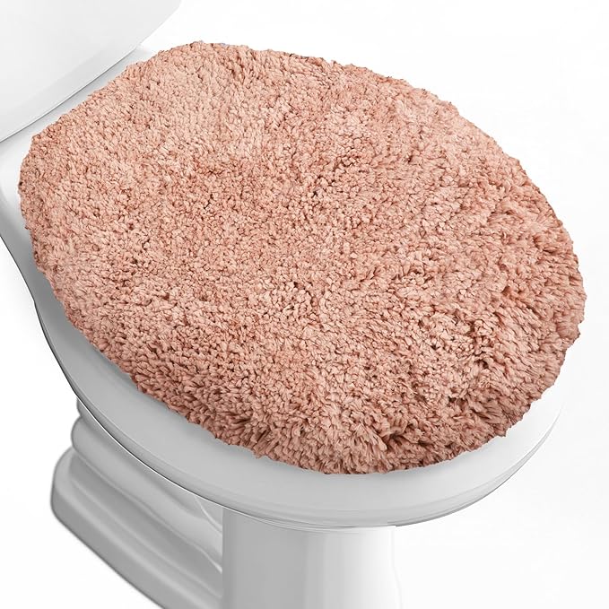Microfiber Elongated Toilet Seat Cover 19.5"x 15" Machine Washable Solid Toilet by Baahrnom