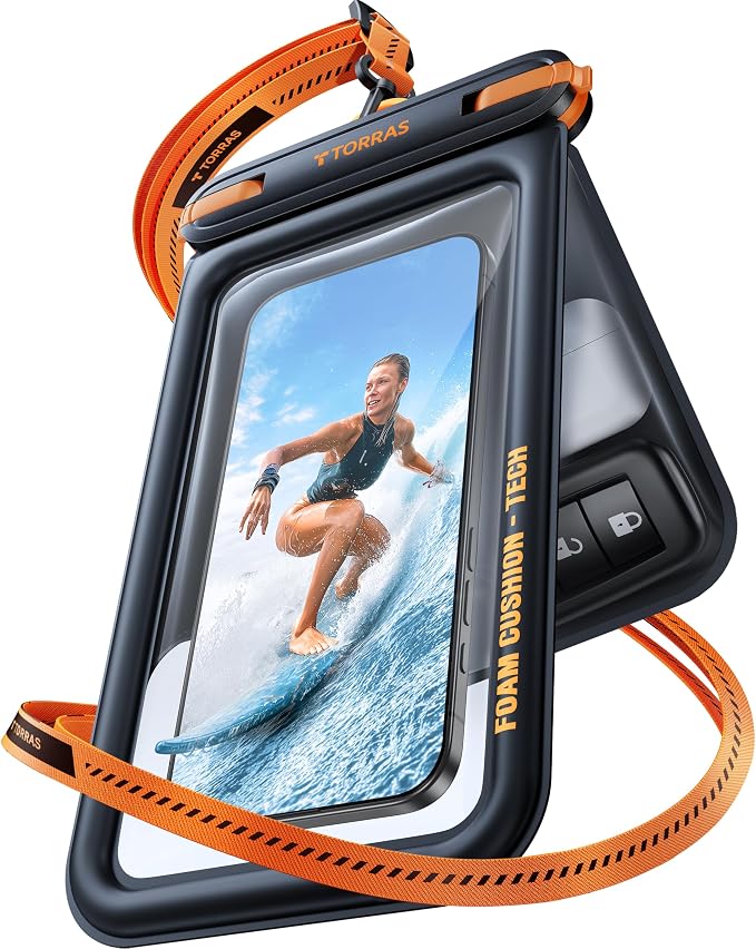 TORRAS IP68 Waterproof Phone Pouch Double Space, Floating Waterproof Phone Case by TORRAS