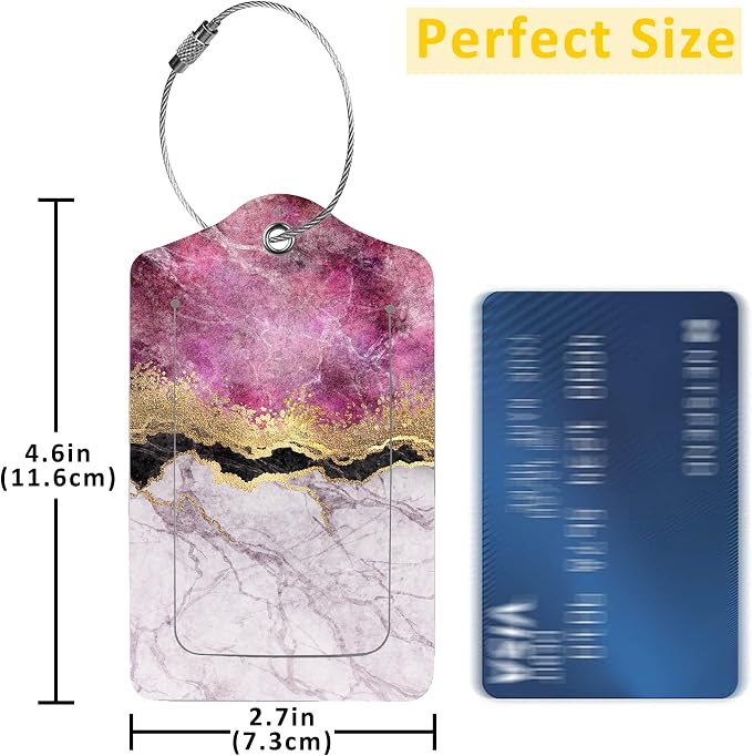2 Pack Abstract Marble Luggage Tags - Image 2