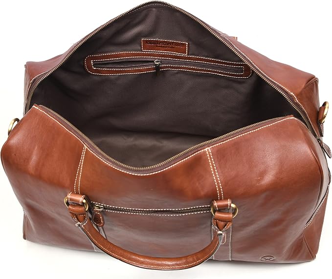 Leather Duffel Bag for Men & Women Travel, Gym Bag - Image 3