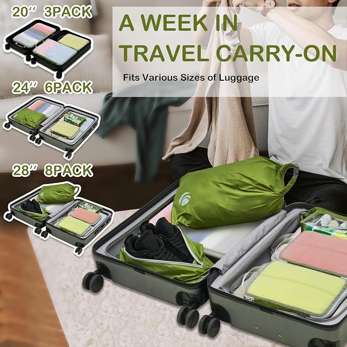 Cipway Compression Packing Cubes Mesh, Lightweight Luggage Organizer Bags - Image 7