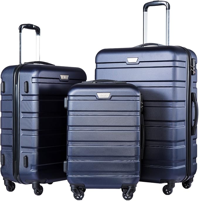 Coolife Luggage 3 Piece Set Suitcase Spinner Hardshell Lightweight TSA Lock by COOLIFE