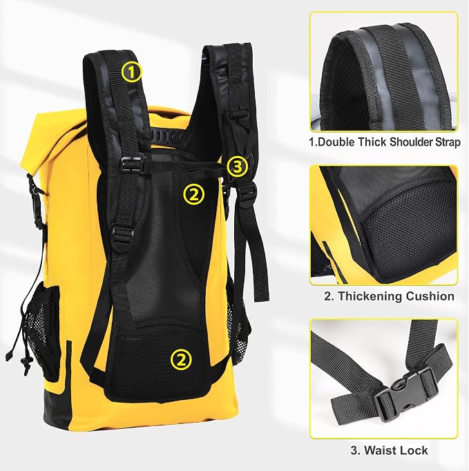 UPWELL 30L Waterproof Dry Bag Boating Backpack - Image 5