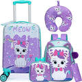 Cute Cat Kid’s Luggage Set 5 Piece Suitcase Set 16’’ Hardside Luggage by Unknown