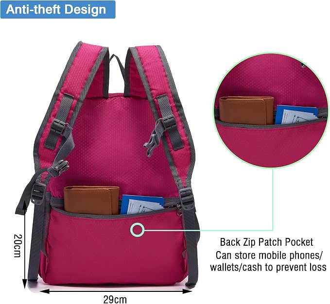 YZAOLL Small Lightweight Packable Hiking Backpack, 20L Hiking Backpack Day Pack - Image 4