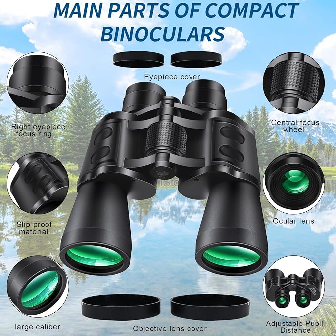 PISEZ 20X50 Binoculars for Adults High Powered - Image 2