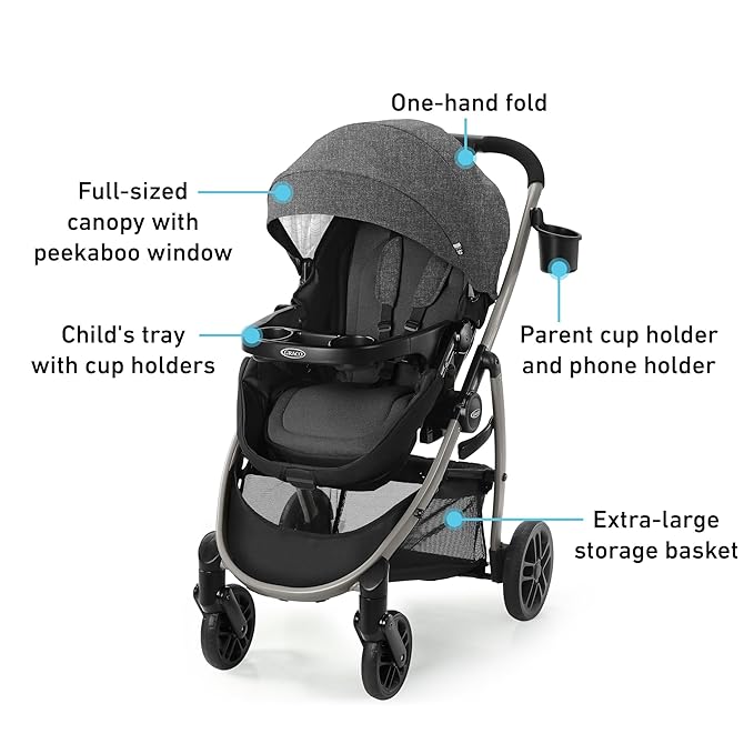 Graco Redmond Modes Pramette Stroller, 3-in-1 Convertible: Car Seat Carrier - Image 6