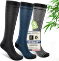 Mens Compression Socks for Men Women, 15-20 mmHg Bamboo Viscose Knee High Soft by Unknown