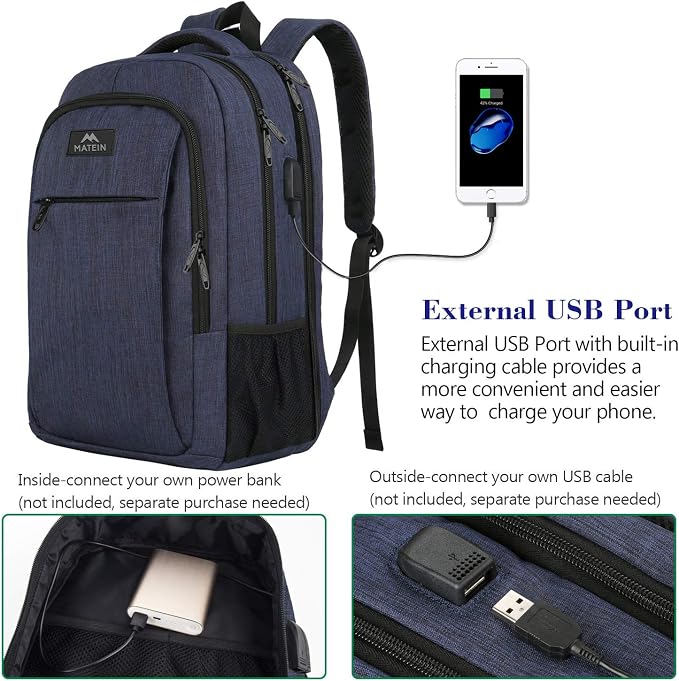 MATEIN Large College Backpack, Sturdy Computer Backpack - Image 4