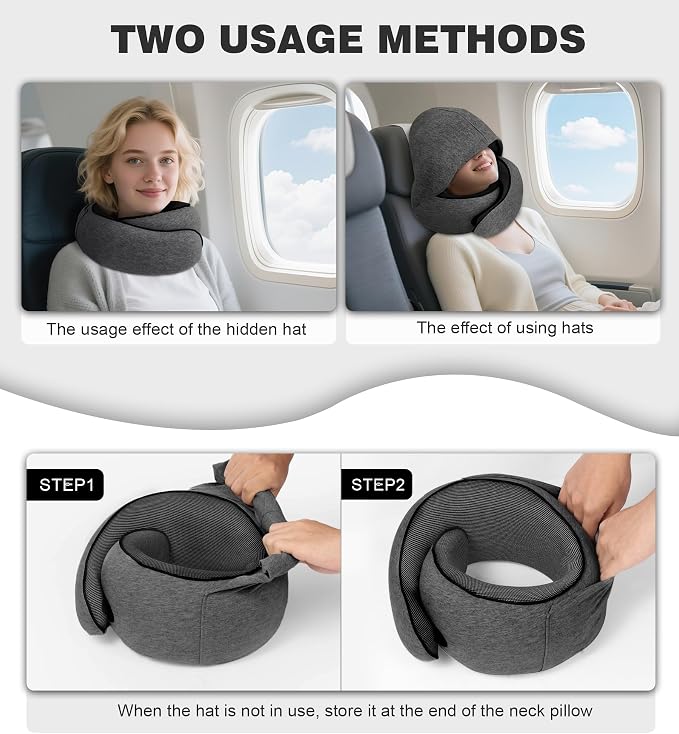 Airplane Travel Pillow, Memory Foam Travel Pillow, Suitable - Image 4