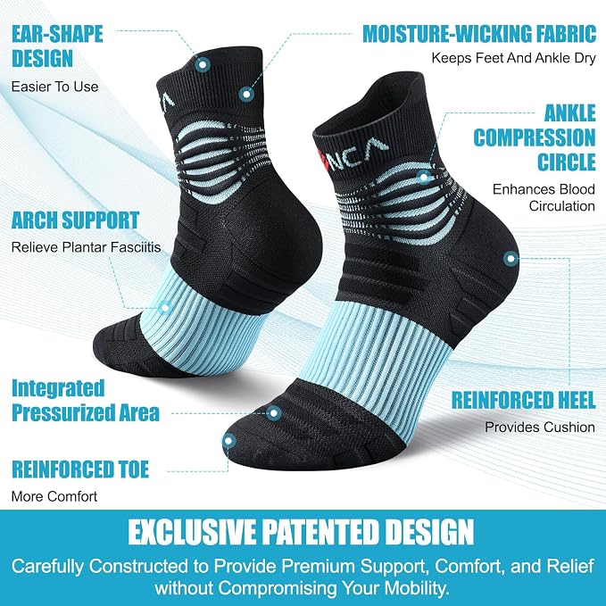 NEENCA Professional Compression Socks, Medical Athletic Ankle Socks - Image 2