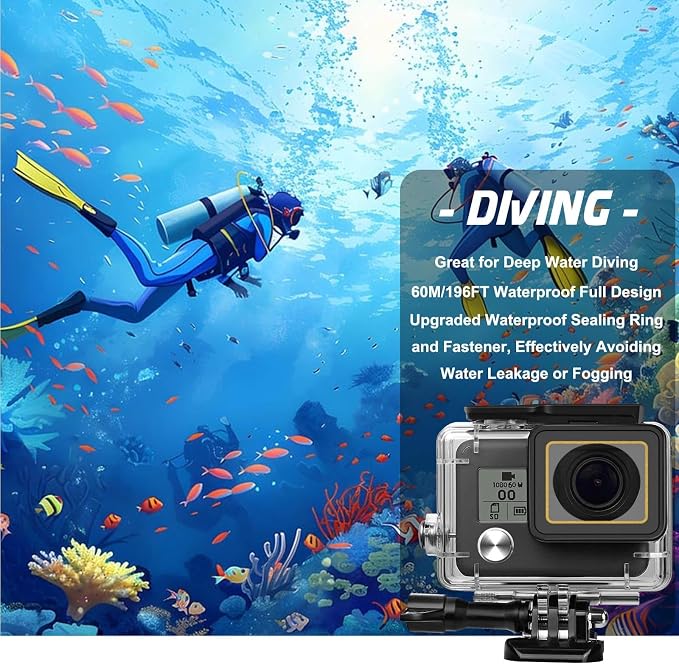 Compatible for Go Pro Hero 4/3+/3 Black Silver Waterproof Housing Case - Image 5