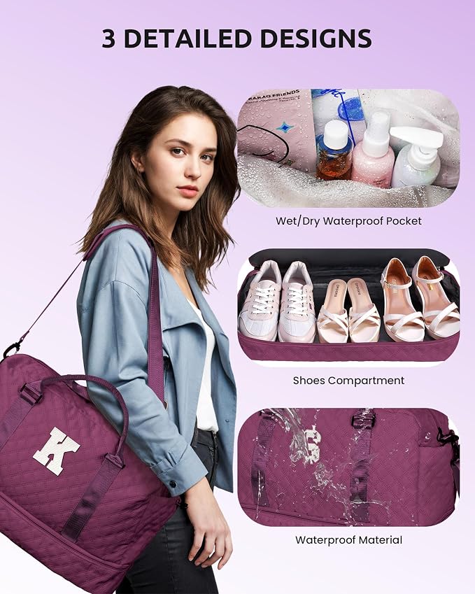 Granddaughter Gift from Grandmom, Teen Birthday Gift-Initial Travel Bag - Image 3