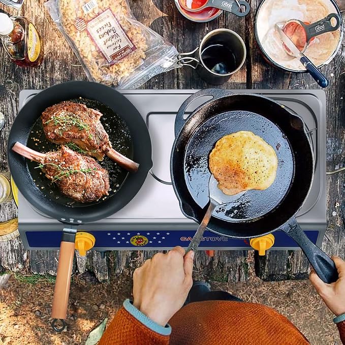 Vivicreate 2 Burner Propane Gas Stove Outdoor Cooking Portable Double Burner - Image 3