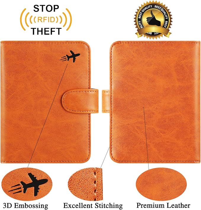 Passport Holder Cover Wallet RFID Blocking Leather Card Case Travel Accessories - Image 2