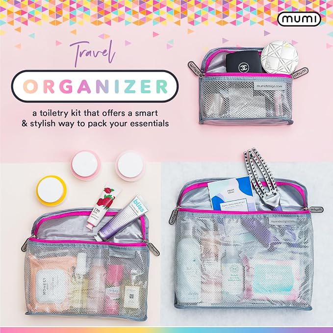 MUMI Travel Toiletry Bag Set of 3 – Clear TSA Approved Toiletry Bags - Image 2