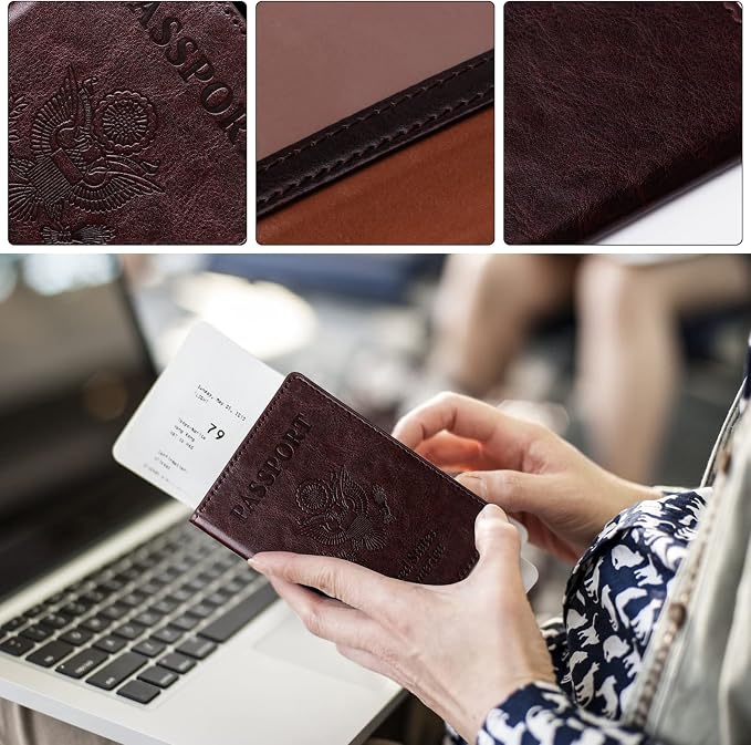 TIGARI Passport Holder for Travel Women Men, PU Leather Passport Wallet Cover - Image 4