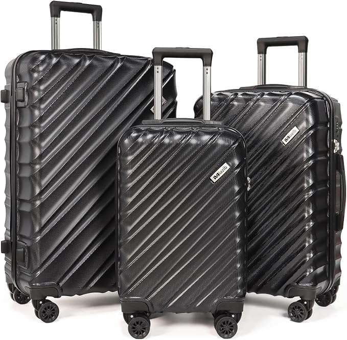 Hardshell Luggage Sets 3 Piece ABS+PC Travel Suitcase Hard Sided Luggage by MIAZIBLUGGAGEANDBAG