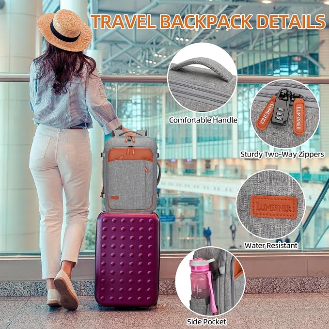 Travel Laptop Backpack, 42L Carry on Luggage, Flight Approved Expandable - Image 5