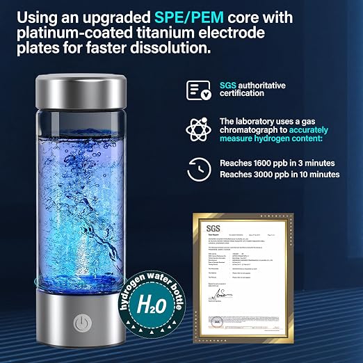 Hydrogen Water Bottle, 3000PPB Portable Hydrogen Water Ionizer Machine - Image 4