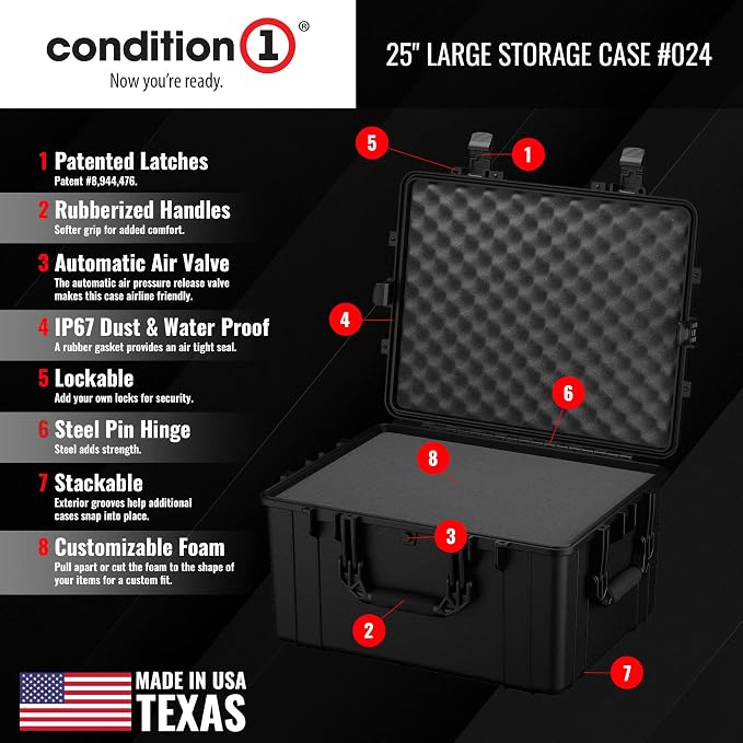 Condition 1 25" Large Heavy-Duty Protective Waterproof Hard Case, Model 024 - Image 3