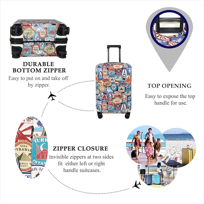 Explore Land Travel Luggage Cover Suitcase Protector Fits 23-26 Inch Case - Image 3
