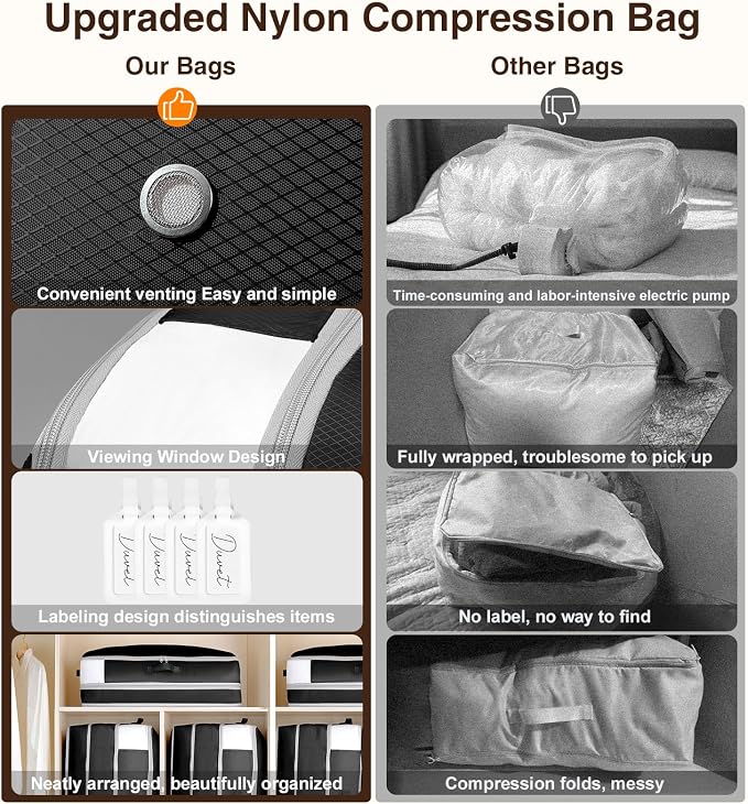 4 Pack Compression Storage Bags - 110L Large Capacity Comforter Storage Bag - Image 6