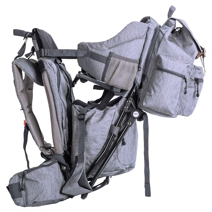 ClevrPlus Urban Explorer Child Carrier Hiking Baby Backpack, Heather Gray - Image 4