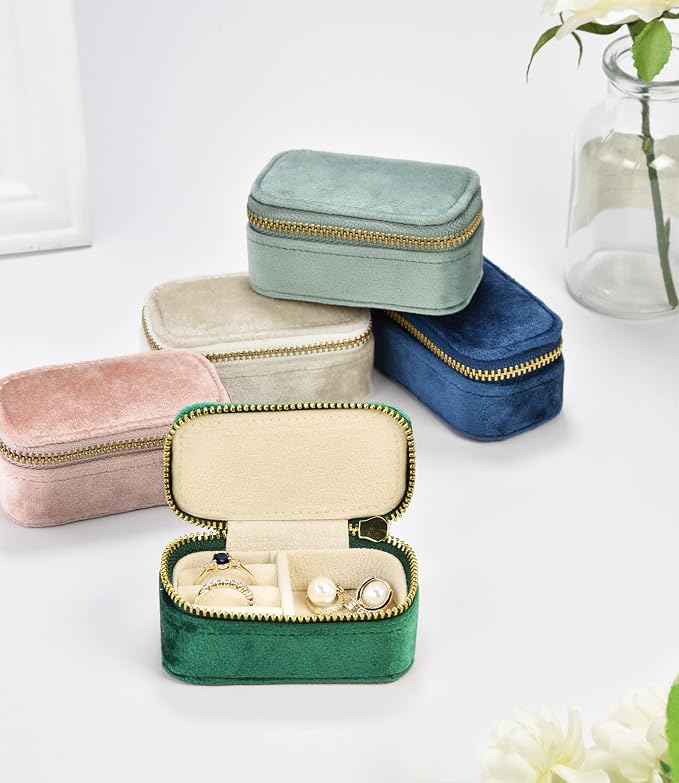 TAIMY Mini Jewelry Travel Case, Velvet Small Travel Jewelry Box, Portable - Image 8