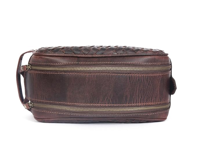 10" Premium Leather Toiletry Travel Pouch - Image 8