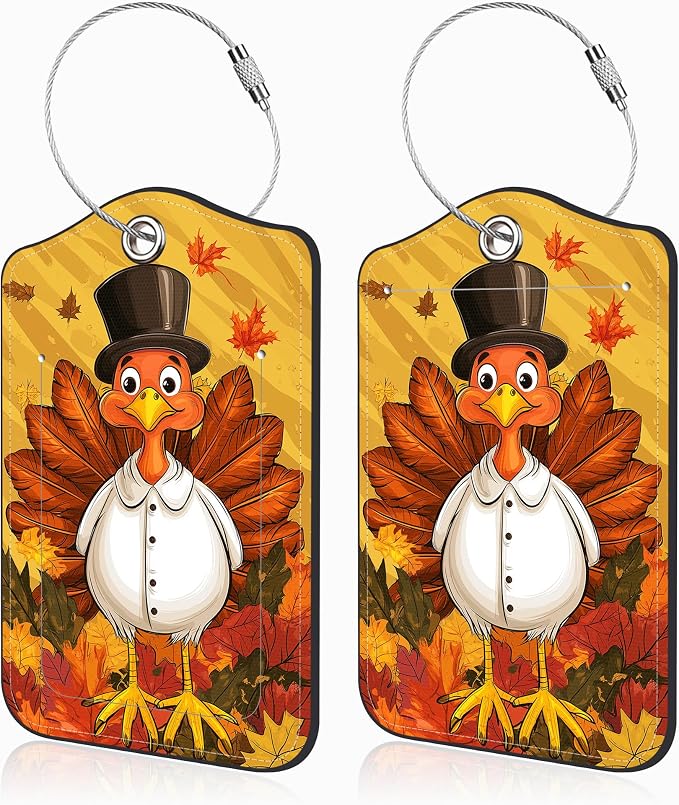 2 Pcs Autumn Turkey Luggage Tags by Unknown