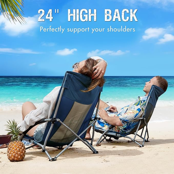 PORTAL Beach Chairs for Adults Camping Low Lightweight Portable Chair - Image 5