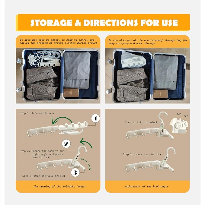 Over The Door Hooks Hanger, Foldable Portable Folding Hangers, Hanging Rack - Image 4