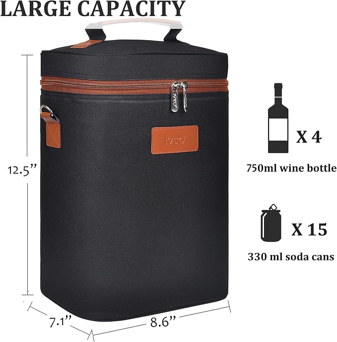 Tirrinia 4 Bottle Wine Gift Tote Carrier - Image 7