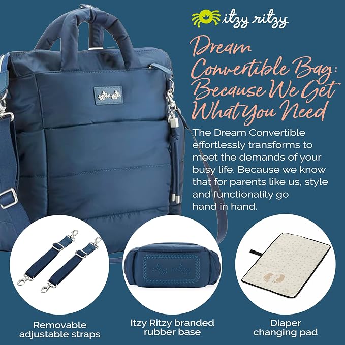 Itzy Ritzy Dream Convertible Diaper Bag Tote Backpack - Image 6