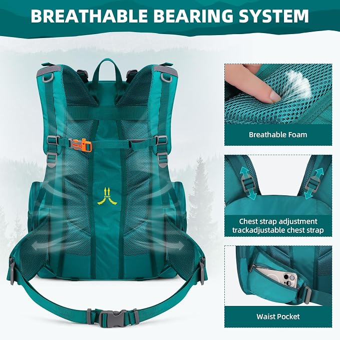 Maelstrom Hiking Backpack, 40L Waterproof Camping Backpack, Men Women Packable - Image 5