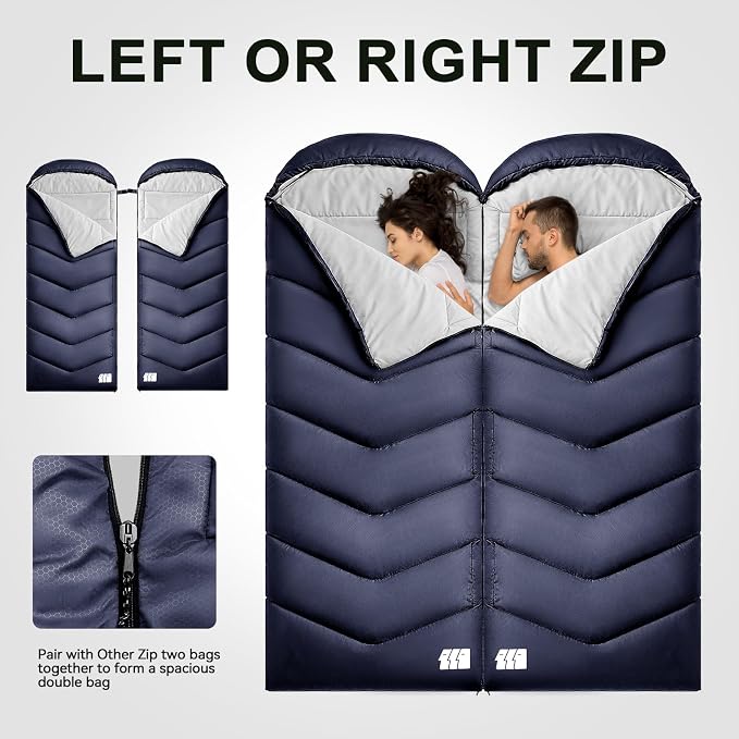 Sleeping Bags for Adults Cold Weather, Waterproof, Lightweight Camping Sleeping - Image 3