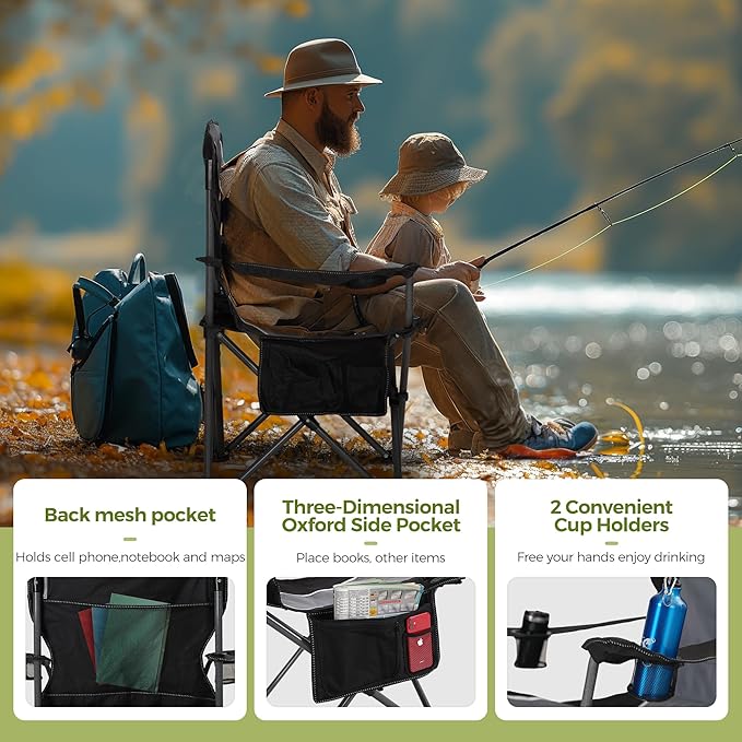 ALPHA CAMP Oversized Camping Folding Chair - Image 6