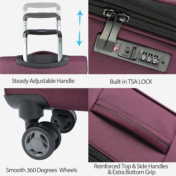 KROSER Softside Expandable Carry On Luggage - Image 4