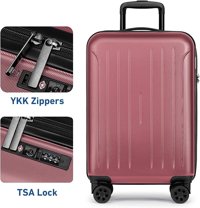 KYME Suitcase Hardshell With Double Spinner Wheels, PC+ABS TSA Lock Travel - Image 2