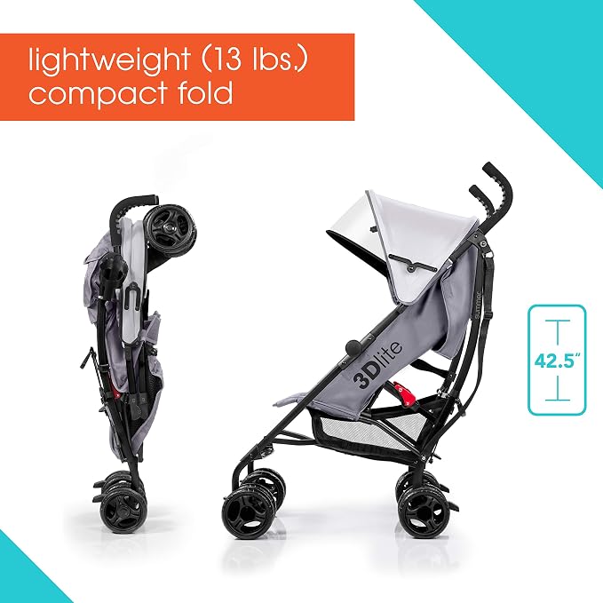 Summer Infant 3Dlite Convenience Stroller, Large Seat Area, 4 Position Recline - Image 2