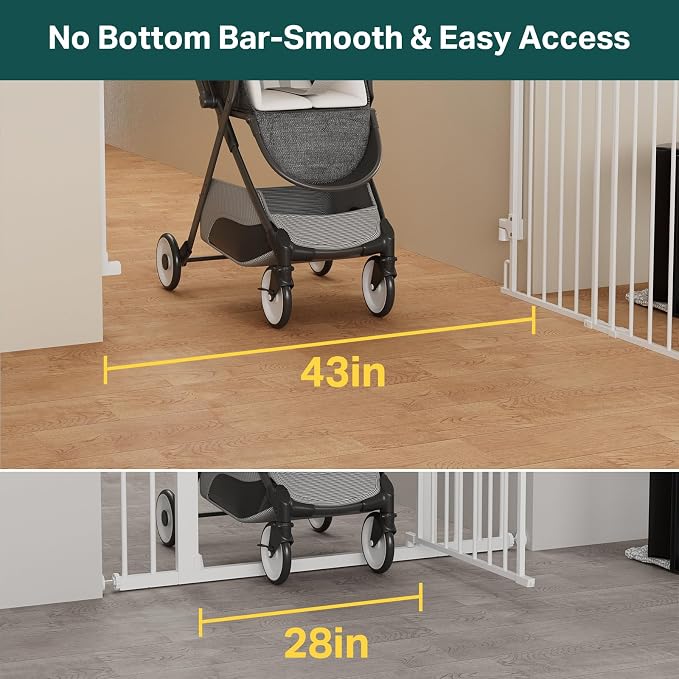 Cumbor 34" Extra Tall No Bottom Bar Baby Gate - Image 9