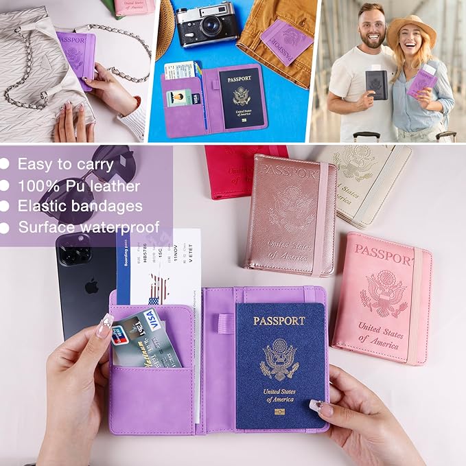 Melsbrinna Premium Leather Passport Holder Covers Case, Waterproof Rfid - Image 6